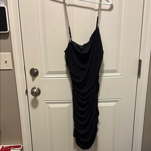 Fashion Nova Black Backless Dress with Chain Straps